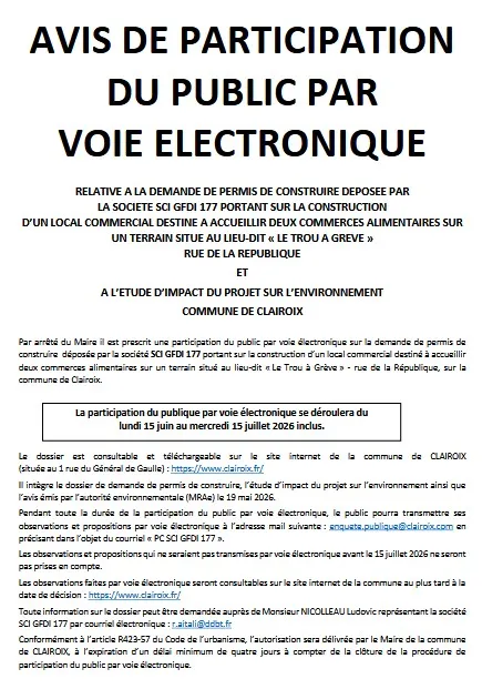 Lire la suite de l'actualité Avis                                                                 Documents consultables à partir du 15 juin 26